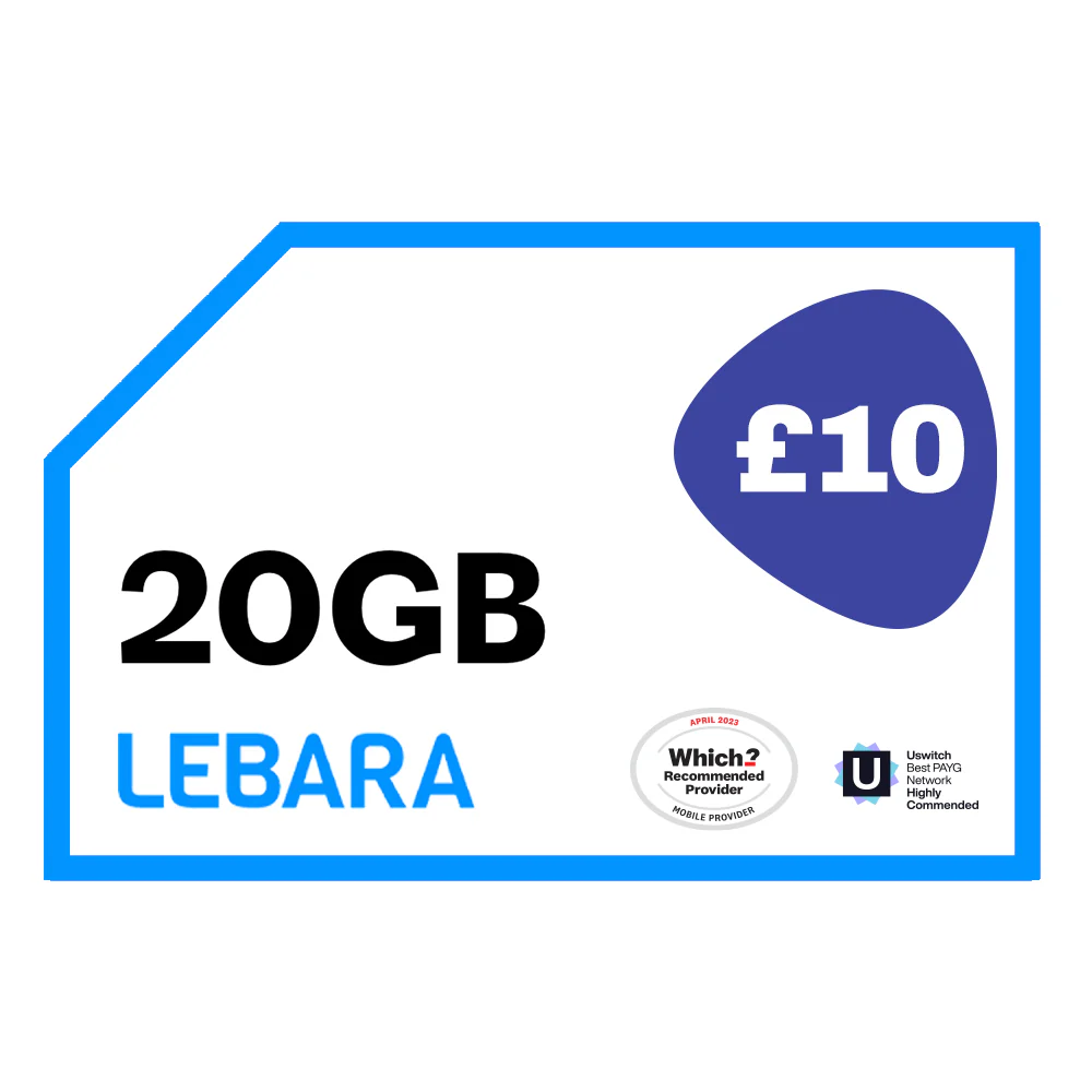 LEBARA - 20GB Data - £10