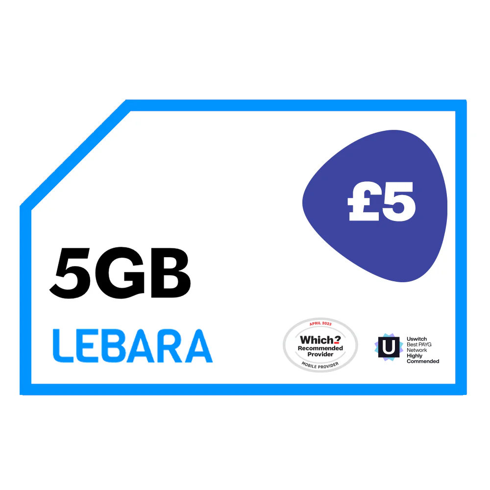 LEBARA - 5GB Data - £5